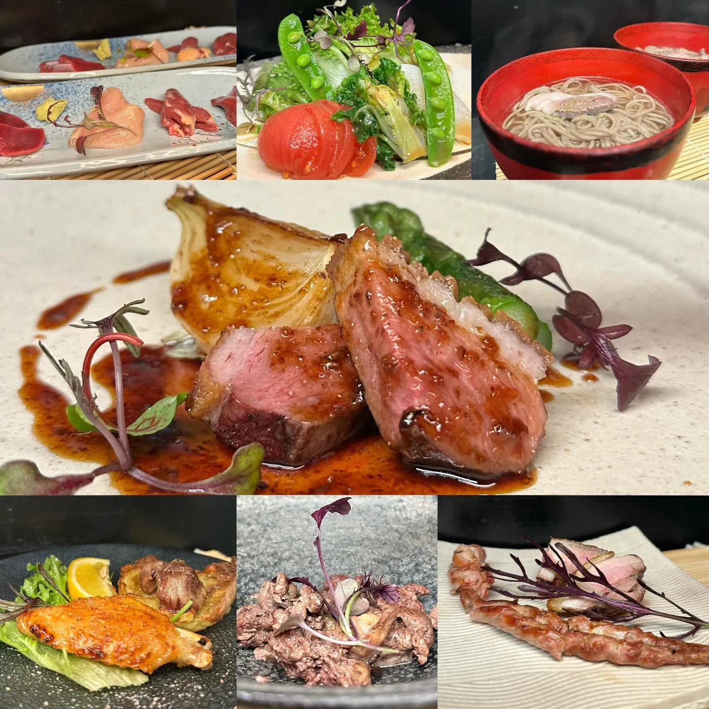 本日の1枚目のお写真は、『こだわり野菜＋倭鴨コース』に使われ...